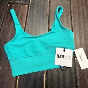 NWT Beach Riot Leah Ribbed Top/Bra